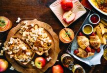 Popcorn Snack Mix popcorn snack mix, candy apples, cheesy dip, pigs in a blanket