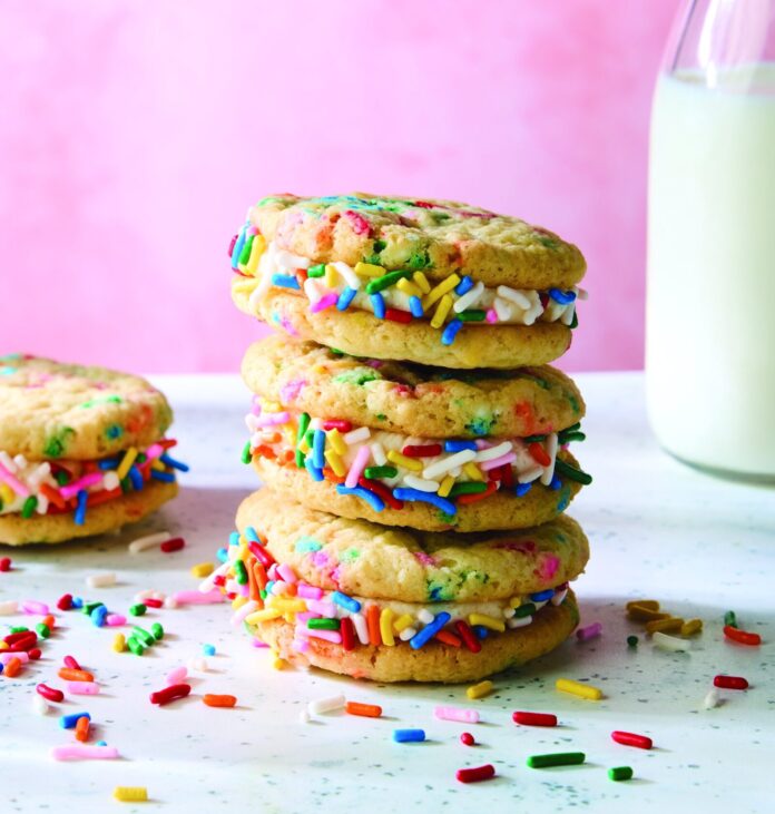 Rolling Pin JB125 cookies with vanilla buttercream and sprinkles